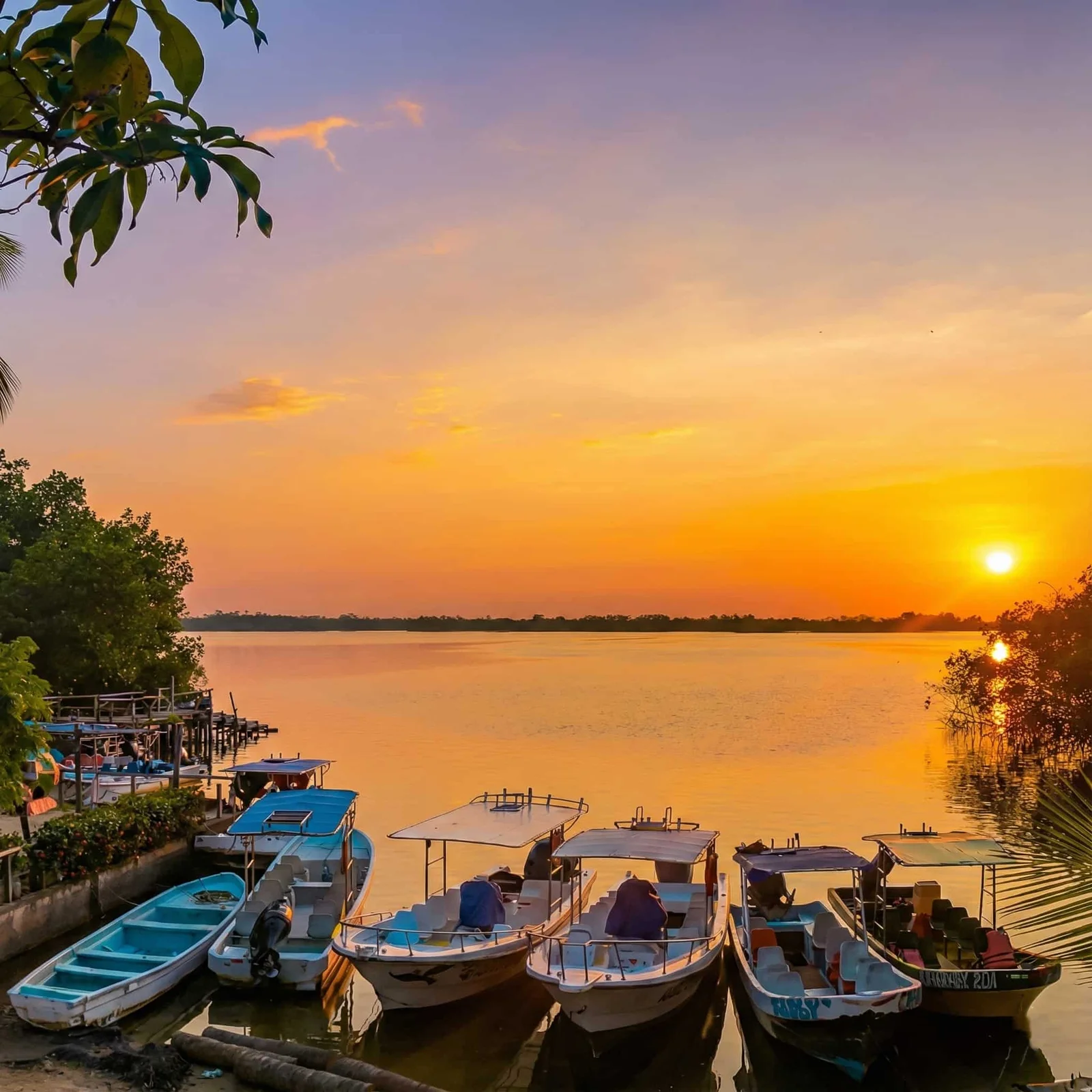 Atardecer espectacular en la Laguna de Manialtepec